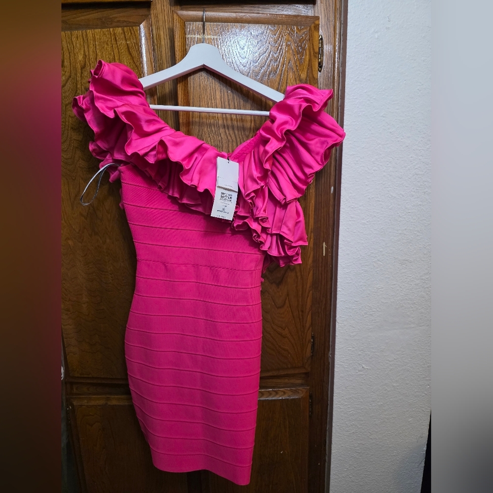 NWT Hervé Léger ruffled bandage mini dress Size XS - Picture 7 of 16